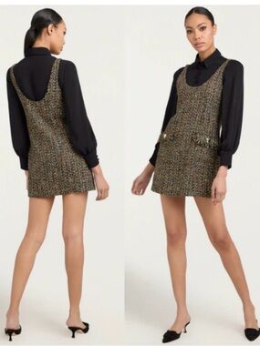 cinq a sept Multicolor Tweed Scoop-Neck Mini Dress